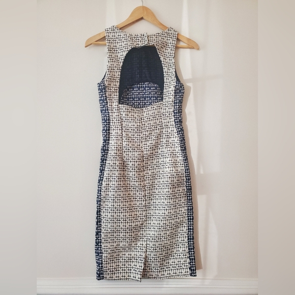 Zara Bodycon Navy White Printed Dress Size XS - Picture 3 of 10